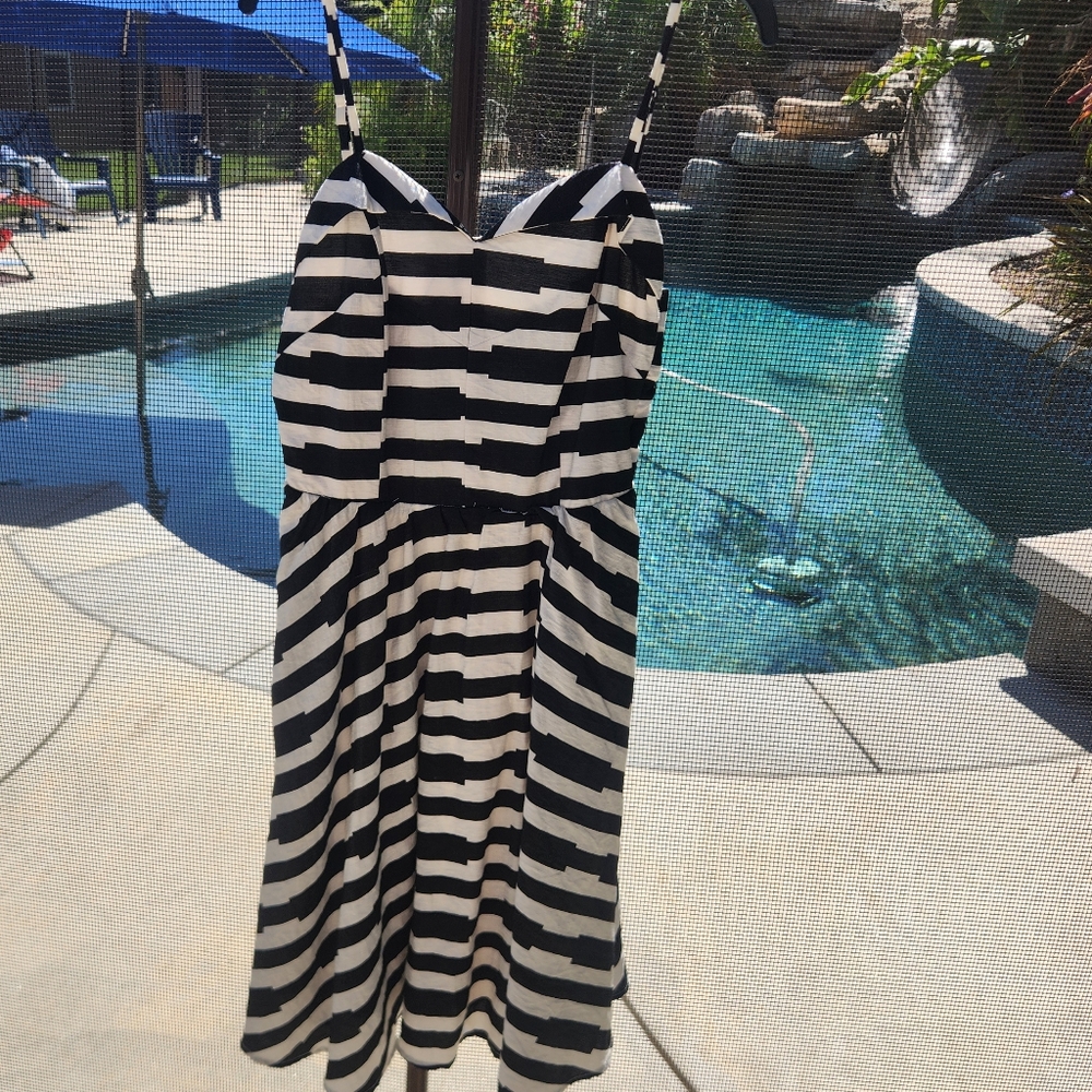 Black and White Striped Dress